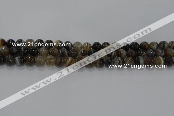 CAG9194 15.5 inches 8mm round line agate gemstone beads