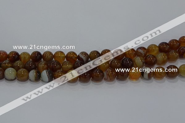 CAG9195 15.5 inches 10mm round line agate gemstone beads