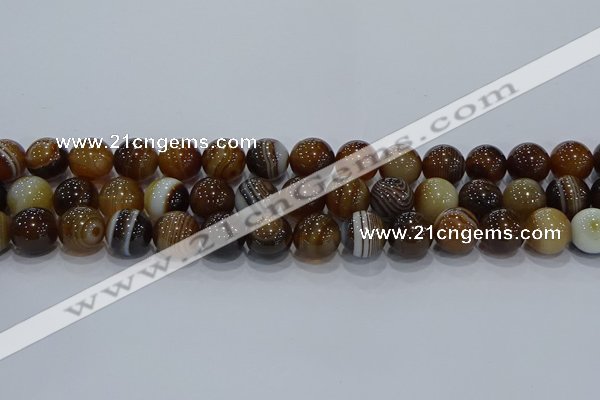 CAG9196 15.5 inches 12mm round line agate gemstone beads