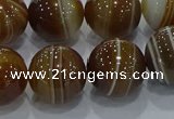 CAG9197 15.5 inches 14mm round line agate gemstone beads