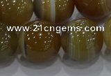 CAG9198 15.5 inches 16mm round line agate gemstone beads