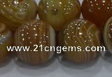 CAG9199 15.5 inches 18mm round line agate gemstone beads