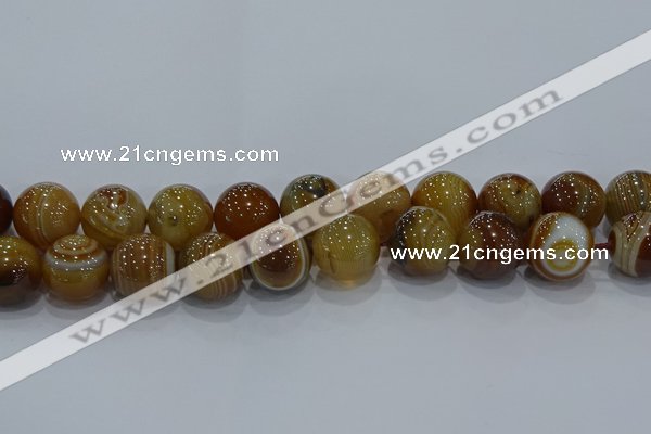 CAG9199 15.5 inches 18mm round line agate gemstone beads