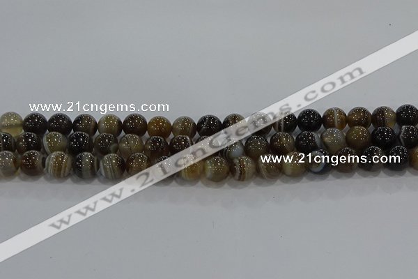 CAG9203 15.5 inches 8mm round line agate gemstone beads