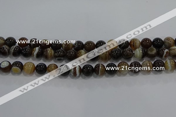 CAG9204 15.5 inches 10mm round line agate gemstone beads