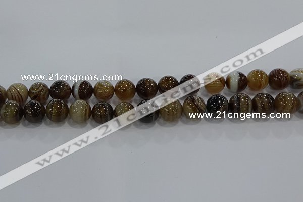 CAG9205 15.5 inches 12mm round line agate gemstone beads