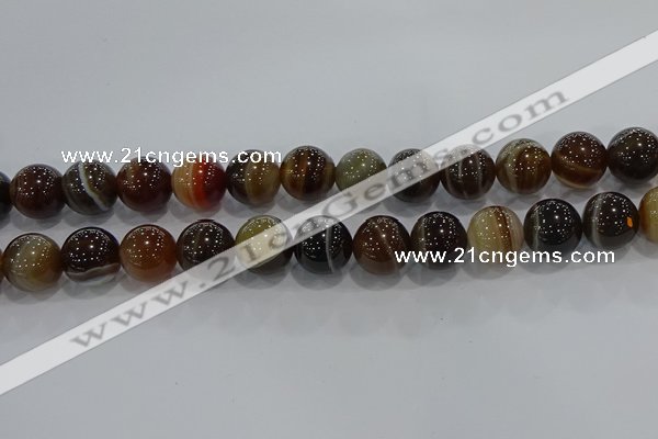 CAG9206 15.5 inches 14mm round line agate gemstone beads