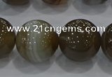 CAG9208 15.5 inches 18mm round line agate gemstone beads