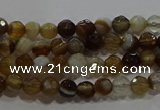 CAG9211 15.5 inches 4mm faceted round line agate gemstone beads