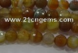 CAG9212 15.5 inches 6mm faceted round line agate gemstone beads