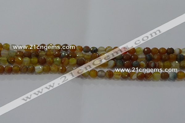 CAG9212 15.5 inches 6mm faceted round line agate gemstone beads