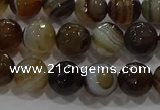 CAG9213 15.5 inches 8mm faceted round line agate gemstone beads