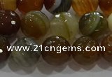 CAG9214 15.5 inches 10mm faceted round line agate gemstone beads