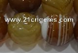 CAG9218 15.5 inches 18mm faceted round line agate gemstone beads