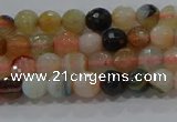 CAG9220 15.5 inches 4mm faceted round line agate beads wholesale