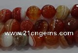 CAG9230 15.5 inches 6mm faceted round line agate beads wholesale