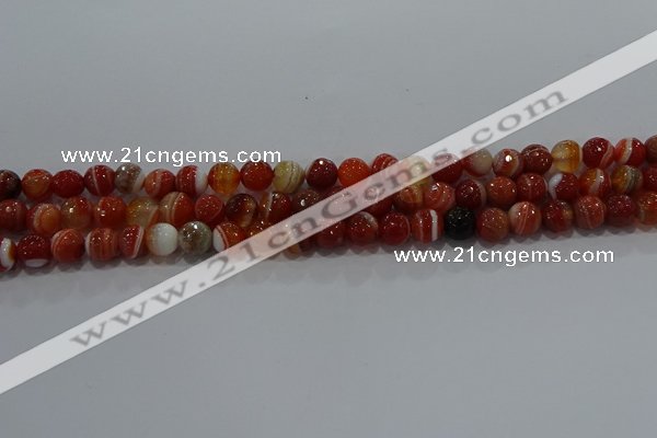 CAG9230 15.5 inches 6mm faceted round line agate beads wholesale