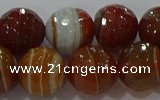 CAG9233 15.5 inches 12mm faceted round line agate beads wholesale