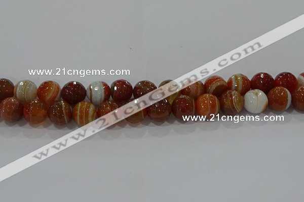 CAG9233 15.5 inches 12mm faceted round line agate beads wholesale