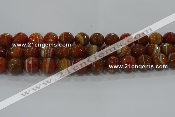 CAG9234 15.5 inches 14mm faceted round line agate beads wholesale