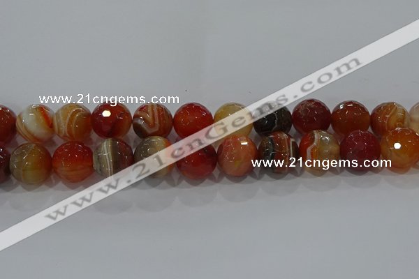 CAG9235 15.5 inches 16mm faceted round line agate beads wholesale