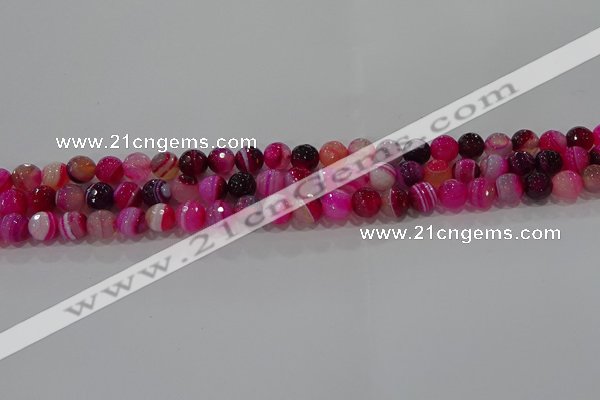 CAG9240 15.5 inches 6mm faceted round line agate beads wholesale