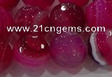 CAG9244 15.5 inches 14mm faceted round line agate beads wholesale