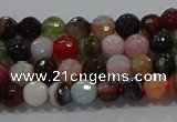 CAG9248 15.5 inches 4mm faceted round line agate beads wholesale