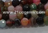 CAG9249 15.5 inches 6mm faceted round line agate beads wholesale