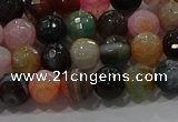 CAG9250 15.5 inches 8mm faceted round line agate beads wholesale