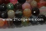 CAG9251 15.5 inches 10mm faceted round line agate beads wholesale