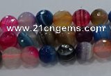 CAG9255 15.5 inches 4mm faceted round line agate beads wholesale