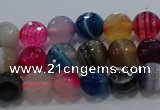 CAG9256 15.5 inches 6mm faceted round line agate beads wholesale