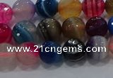 CAG9257 15.5 inches 8mm faceted round line agate beads wholesale