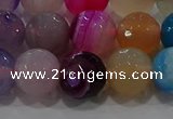 CAG9259 15.5 inches 12mm faceted round line agate beads wholesale