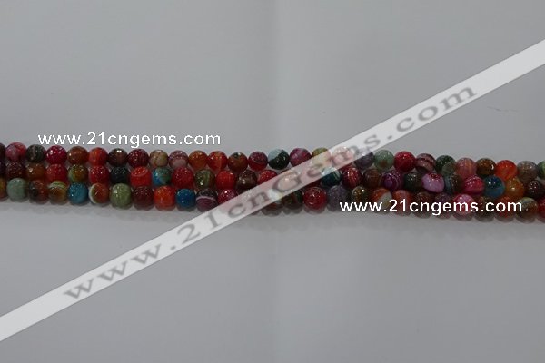 CAG9262 15.5 inches 4mm faceted round line agate beads wholesale