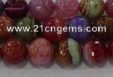 CAG9265 15.5 inches 10mm faceted round line agate beads wholesale