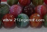 CAG9266 15.5 inches 12mm faceted round line agate beads wholesale