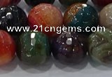 CAG9267 15.5 inches 14mm faceted round line agate beads wholesale