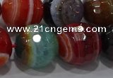 CAG9269 15.5 inches 18mm faceted round line agate beads wholesale