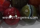 CAG9270 15.5 inches 20mm faceted round line agate beads wholesale