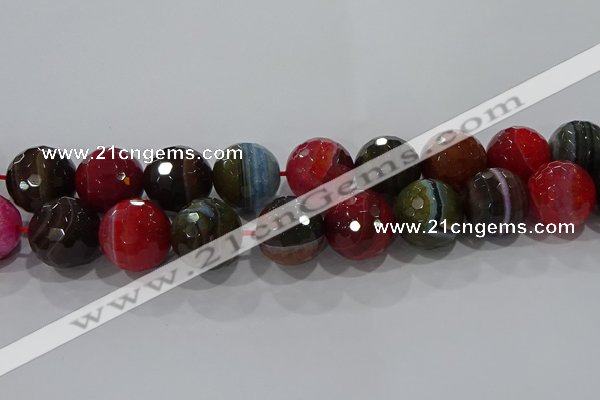 CAG9270 15.5 inches 20mm faceted round line agate beads wholesale