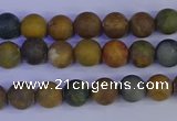 CAG9280 15.5 inches 4mm round matte ocean jasper beads wholesale