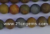 CAG9282 15.5 inches 8mm round matte ocean jasper beads wholesale