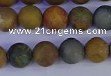 CAG9283 15.5 inches 10mm round matte ocean jasper beads wholesale