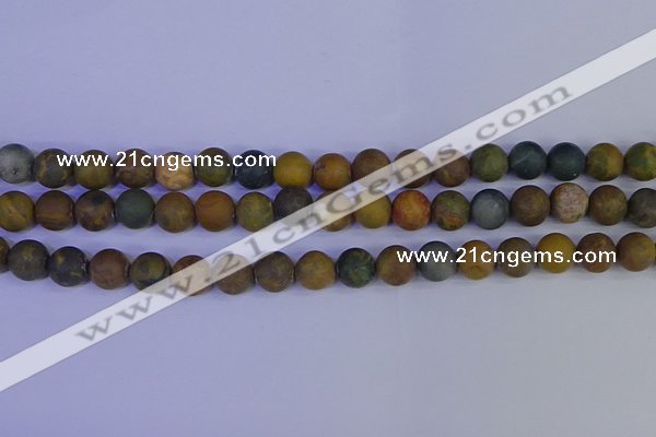 CAG9283 15.5 inches 10mm round matte ocean jasper beads wholesale