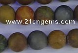 CAG9284 15.5 inches 12mm round matte ocean jasper beads wholesale