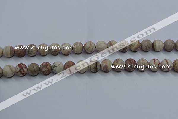 CAG9293 15.5 inches 10mm round matte Mexican crazy lace agate beads