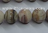 CAG9294 15.5 inches 12mm round matte Mexican crazy lace agate beads