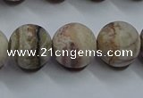 CAG9295 15.5 inches 14mm round matte Mexican crazy lace agate beads